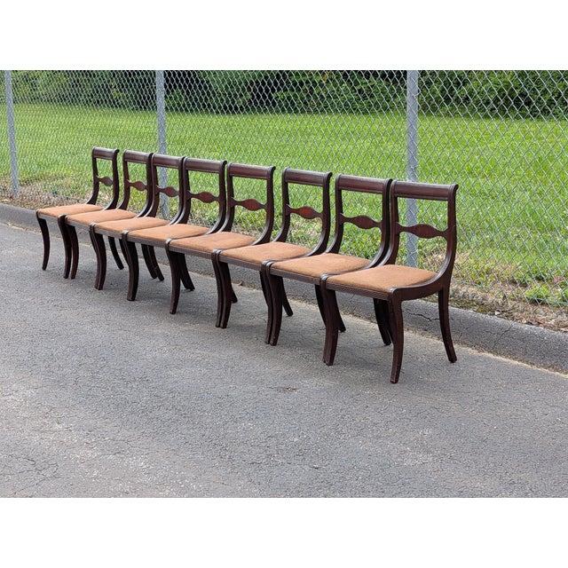 Pennsylvania House 1960s Set of 8 Duncan Phyfe Style Mahogany Dining Chairs Attributed to Pennsylvania House For Sale - Image 4 of 12