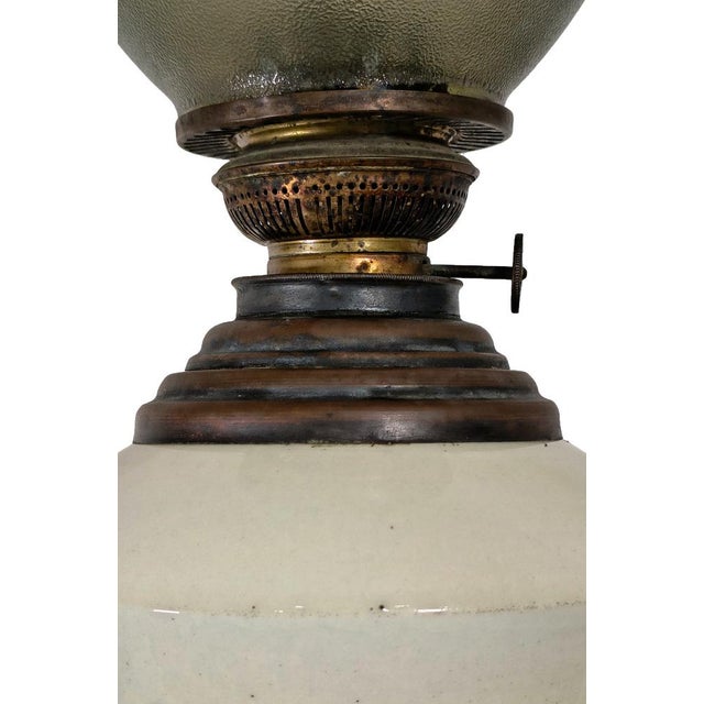 Beige Early 20th Century Decorative Figural Ceramic and Glass Oil Lamp with Pulcinella For Sale - Image 8 of 11