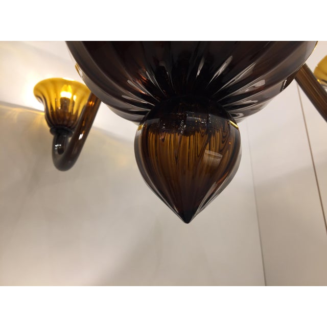 Murano glass chandelier in tabacco color, very rare and impressive custom. diameter 120 cm = 47.3" 12 lights Custom...