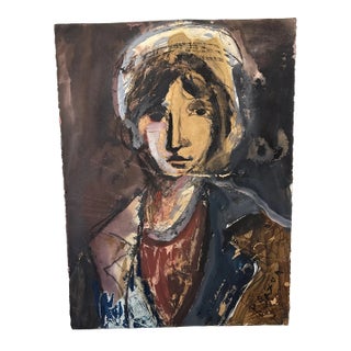 Phil Saxon Unframed Mixed Media on Paper For Sale