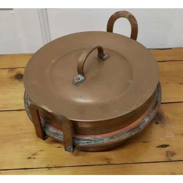 19th Century Round Copper Steaming or Warming Pan with Lid For Sale - Image 4 of 7