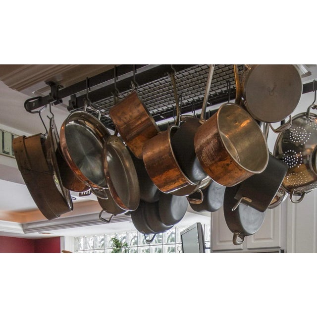 2000s Williams-Sonoma Hand-Hammered Pot Rack For Sale - Image 10 of 11