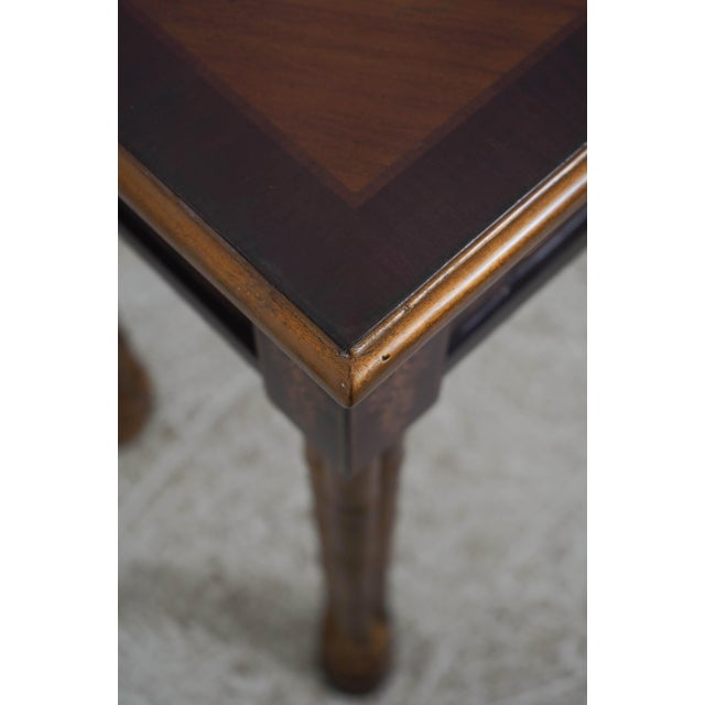 1990s Paint Decorated Faux Bamboo Floral Painted Occasional Table For Sale - Image 5 of 13