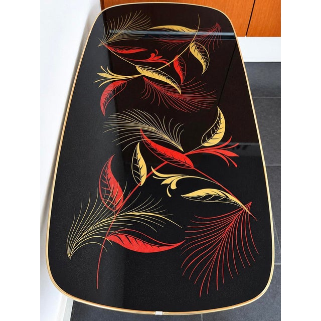 1960s Vintage Rectangular Formica Coffee Table with Botanical Motif, 1950s For Sale - Image 5 of 18