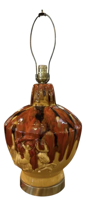 Mid Century Akron Ceramic Lava Drip Lamp