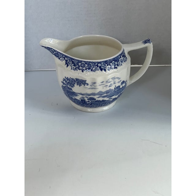 Blue Blue & White Transferware Pitchers For Sale - Image 8 of 8