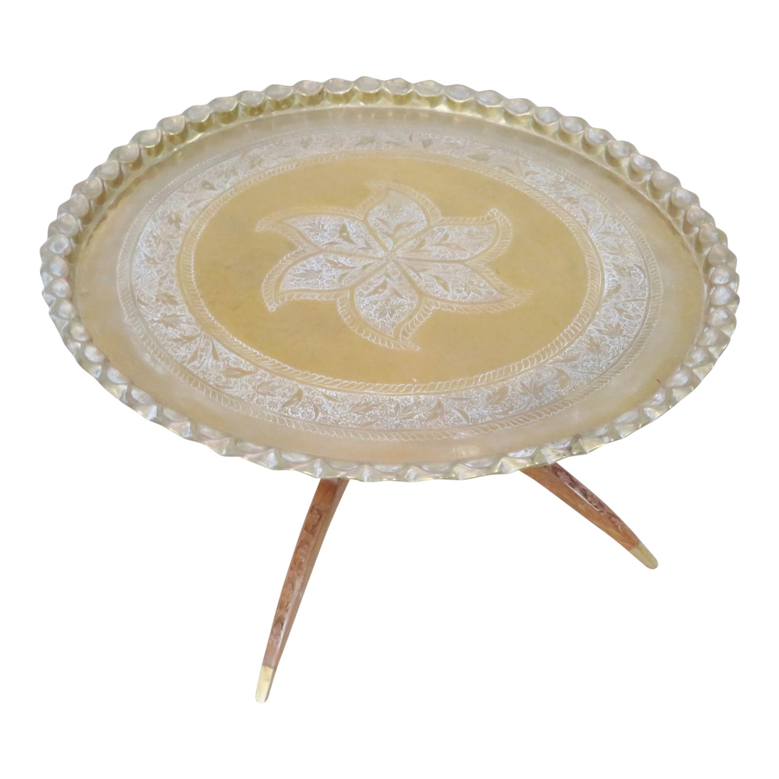 Mid Century Modern Brass Tray Top Coffee Table Chairish
