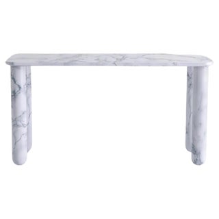 Small White Marble Sunday Dining Table by Jean-Baptiste Souletie For Sale