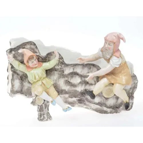 Ceramic Porcelain Decorative Bowl Birch Log in the Form of Dwarves, 1890s For Sale - Image 7 of 7