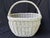 Antique White Antique Painted Gathering Willow Basket With Top Handle For Sale - Image 8 of 18