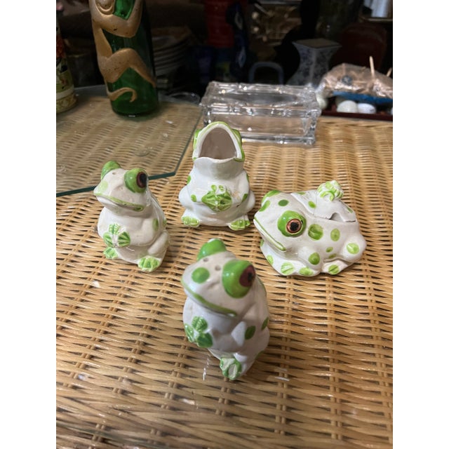 1970s Ceramic Painted Frog Collection- Set of 4 For Sale - Image 4 of 4