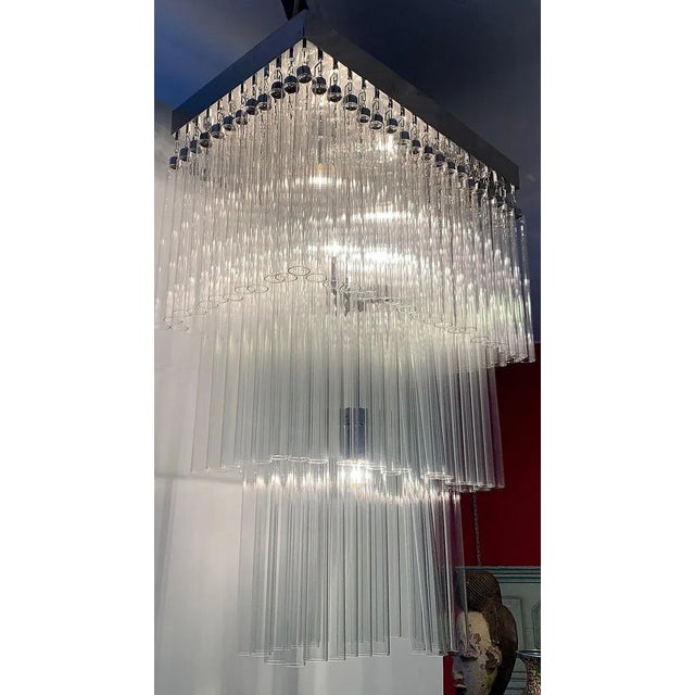 Glass Glass Tube Ceiling Lamp, 1970s For Sale - Image 7 of 13