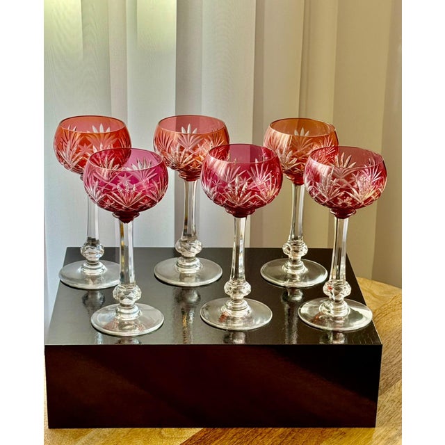 French Massenet Crystal Hock Glasses by Saint-Louis, 1920, Set of 6 For Sale - Image 6 of 18