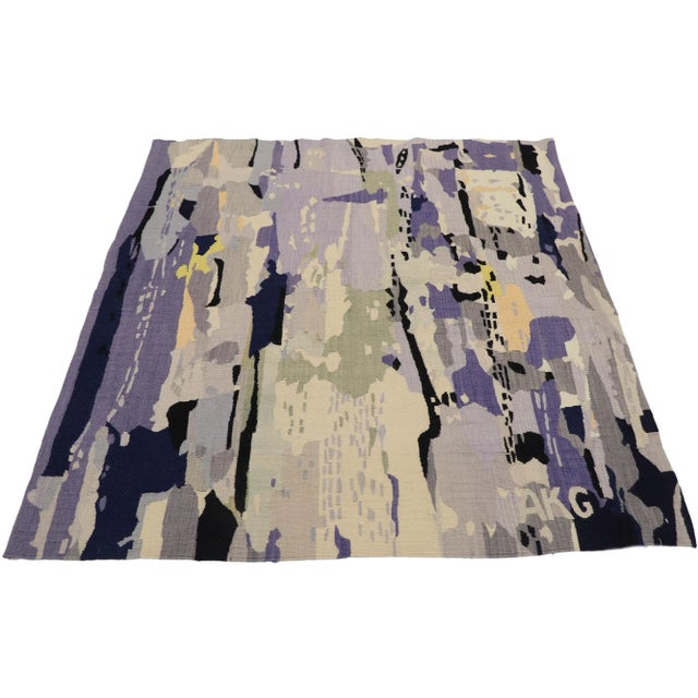 Surrealism Vintage German Alice Koch-Gierlichs Tapestry Rug - 04'02 X 04'04 For Sale - Image 3 of 9