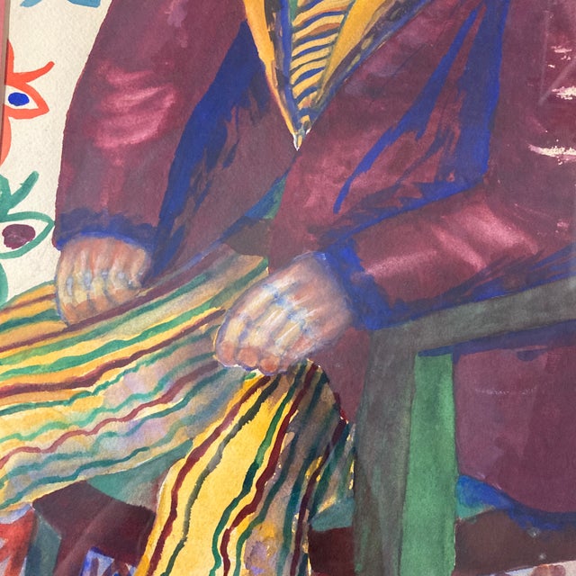 Paint Ruth Original 1993 Postmodern Neo-Expressionist Figurative Portrait Paintings Diptych - Framed Pair For Sale - Image 7 of 12