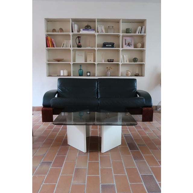 Smoked Glass and Lacquered Wood Coffee Table Model S17 from Ikea Sweden, 1970s For Sale - Image 9 of 10