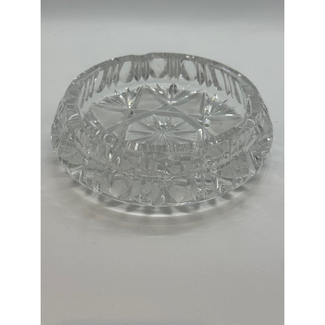 Cut Crystal Glass Ashtray From Italy For Sale - Image 4 of 9
