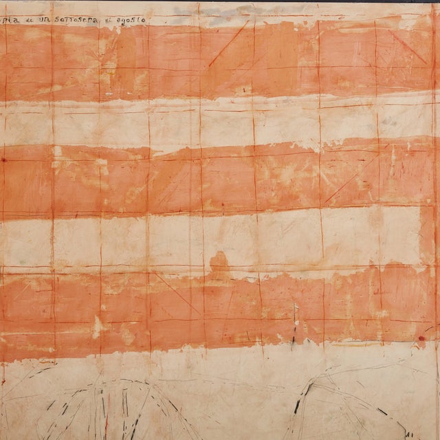 Sinopia di un Sottosera di Agosto' Coral Abstract Mixed Media Painting For Sale In Chicago - Image 6 of 9