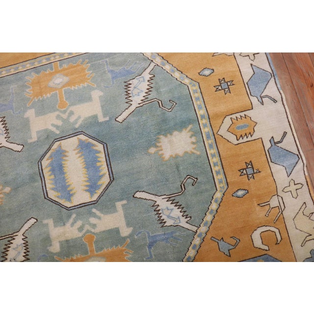 Textile Vintage Square Turkish Konya Rug - 6'5" x 6'10" For Sale - Image 7 of 8