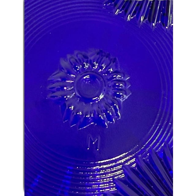 Blue 1980’s Mosser Glass Cobalt Blue Footed Centerpiece Fruit Bowl - 8” Wide For Sale - Image 8 of 12