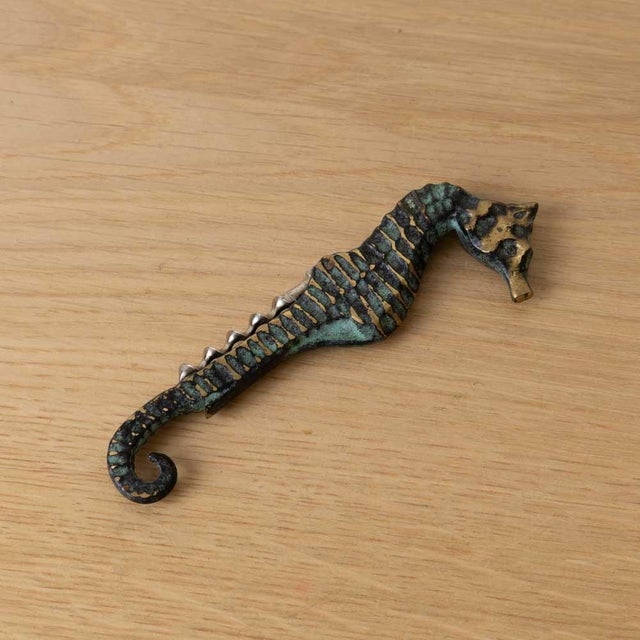 Metal 1950s French Brass Seahorse Bottle Opener For Sale - Image 7 of 8