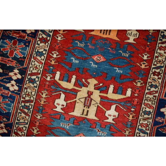 Textile 1880s Handmade Antique Caucasian Azerbaijani Shirvan Rug For Sale - Image 7 of 9