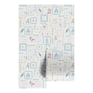 Mahjong Tile Grasscloth Wallpaper by House Party | Soap White | 8 Yards For Sale