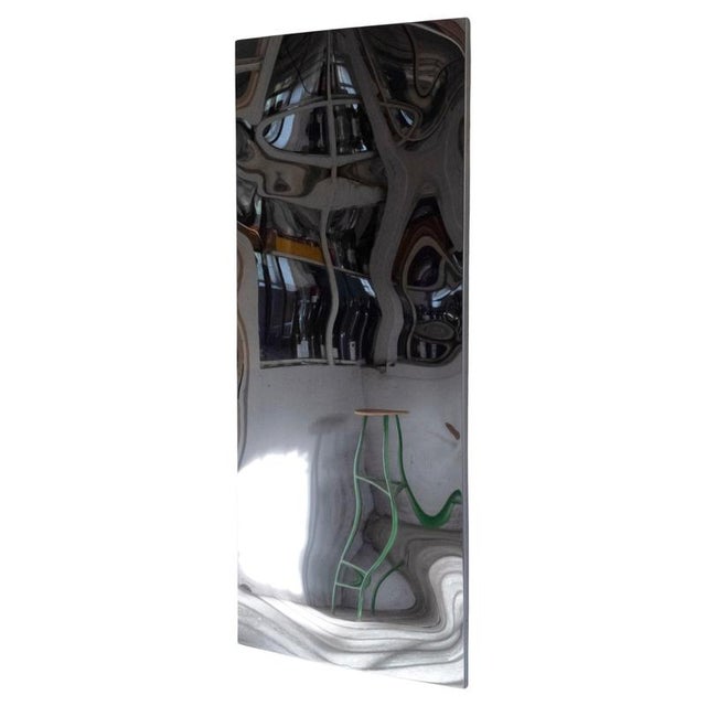 Distorting Vertical Mirror in Polished Stainless Steel by Julien Vidame For Sale - Image 10 of 10