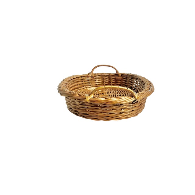 Farmhouse Vintage French Provincial Two Handle Basket Gallery Tray For Sale - Image 3 of 11