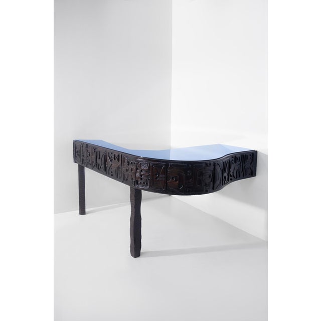 Large Console Shelf with Blue Mirror Shelf by Nerone Patuzzi For Sale - Image 11 of 11