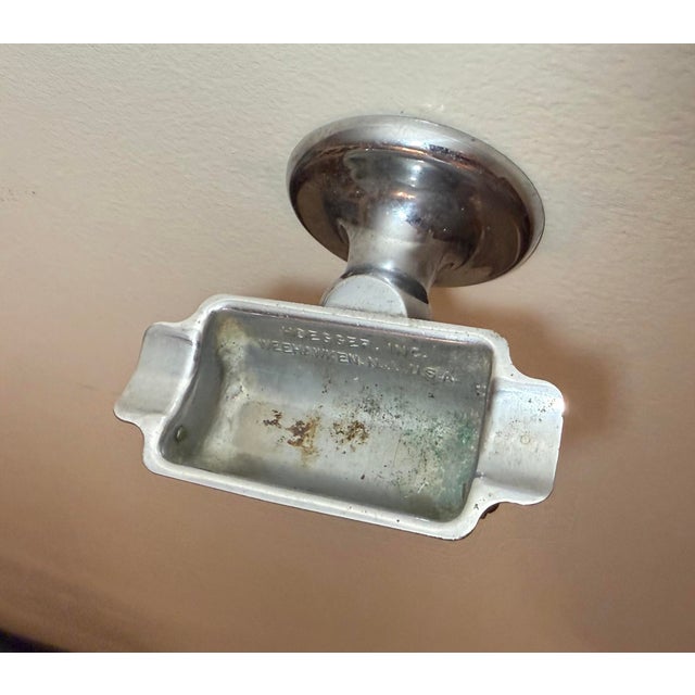 Industrial Rare Vintage Industrial Hoegger Inc. Wall-Mounted Chrome Ashtray Weehawken Nj For Sale - Image 3 of 14