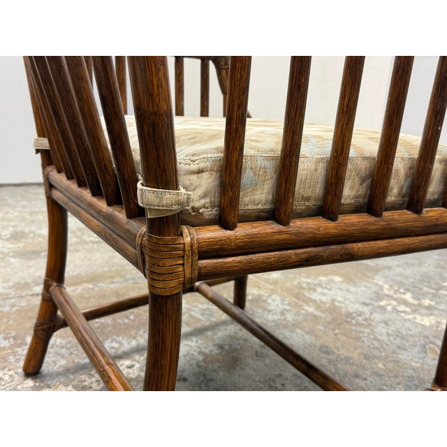 McGuire Furniture Far East Collection Dining Armchairs, Vintage Set of Six For Sale - Image 10 of 12