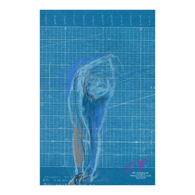 1960s Bending Female Nude by Katharine Yares For Sale