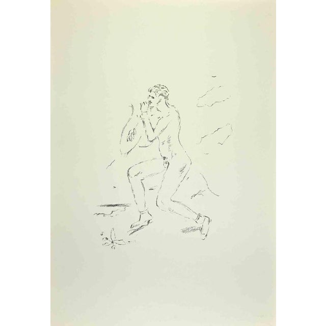 The Citaredo near the Sea is an artwork realized by Filippo De Pisis (1896, Ferrara - 1956, Milano) in 1968. Black and...