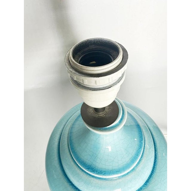 Ceramic Vintage Blue Ceramic Table Lamps, France, 1970s, Set of 2 For Sale - Image 7 of 13