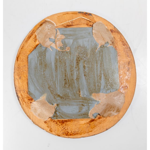 Green Late 20th Century Decorative Round Art Pottery Accent Mirror For Sale - Image 8 of 8
