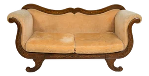 Anique French Sofa in Exotic Wood and Maple, 1800s