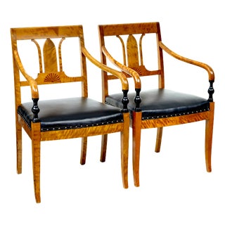 Vintage Art Deco Scandinavian Birch Armchairs, 1930, Set of 2 For Sale