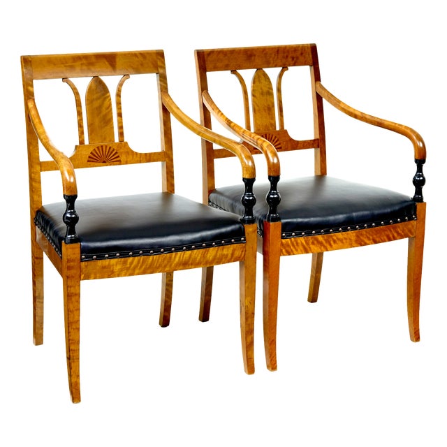 Vintage Art Deco Scandinavian Birch Armchairs, 1930, Set of 2 For Sale