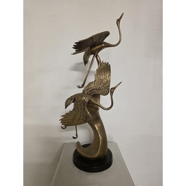 Sculpture Depicting Grey Herons in Flight, 1940s, Brass For Sale - Image 9 of 15