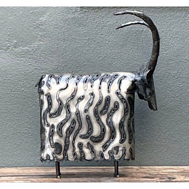 Vintage Torch Cut Ram Sculpture For Sale - Image 12 of 12