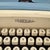 1950s Royal Aristocrat Blue and Cream Portable Typewriter With Case For Sale - Image 4 of 10