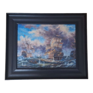 Dramatic Naval Battle - Dutch Marine School, 18th Century
