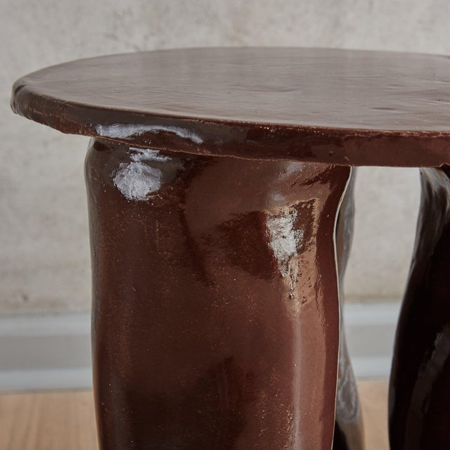 A contemporary ceramic side table designed by Chicago ceramicist, Paige Schlosser. Model shown in Brown. A selection of...