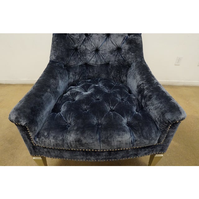 Traditional Tufted Velvet Accent Chair For Sale - Image 12 of 12