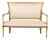 French Directoire Settee with Painted Garlands, Upholstery and Diamond Motifs For Sale