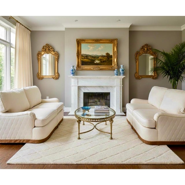 Pair of Century Furniture Upholstered Silk Sofas With Scalamandre Fabric For Sale - Image 9 of 9