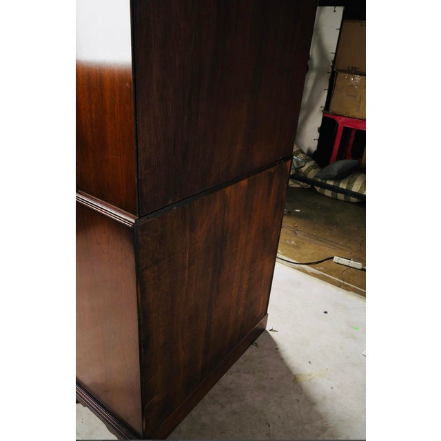 Late 20th Century Stunning Federal Style Mahogany Two-Part Secretary Bookcase | Inlaid Drop Front Desk | Like New Condition For Sale - Image 13 of 13