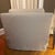 Linen Pair Restoration Hardware Belgian Slipcovered Square Arm Lounge Chairs Linen Skirted For Sale - Image 8 of 9