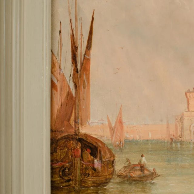 Green Late 19th Century "S. Maria Della Salute, Venice" Oil Painting by Alfred Pollentine, Framed For Sale - Image 8 of 12